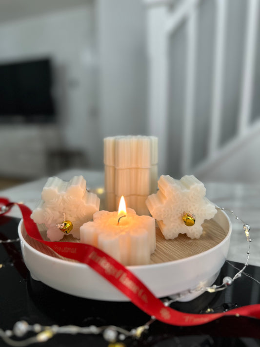 Snowflake Set of 3 Candles