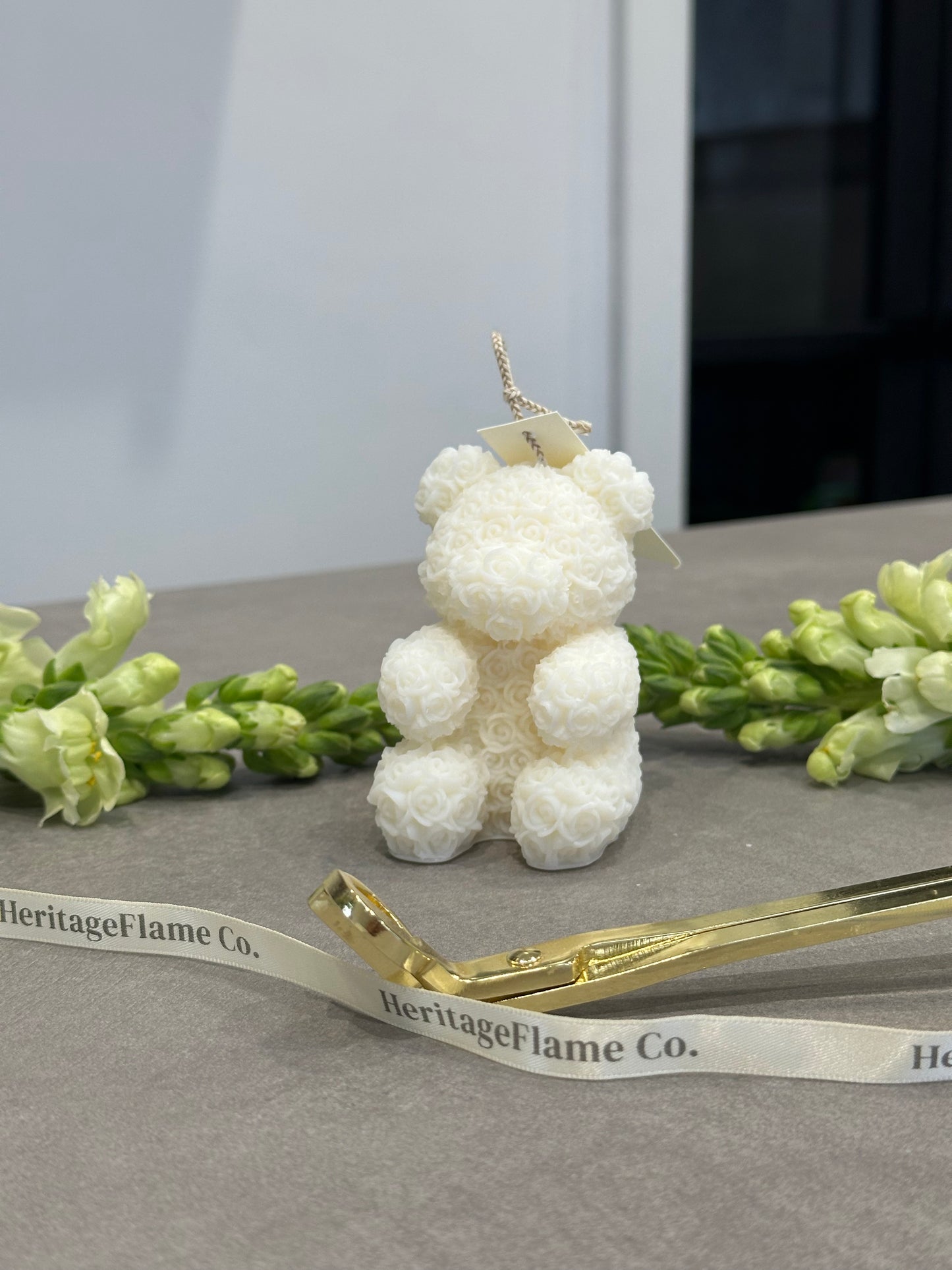 Teddy in Bloom Candle