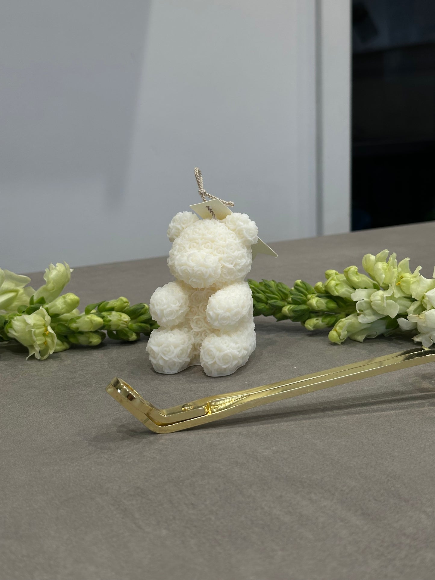 Teddy in Bloom Candle