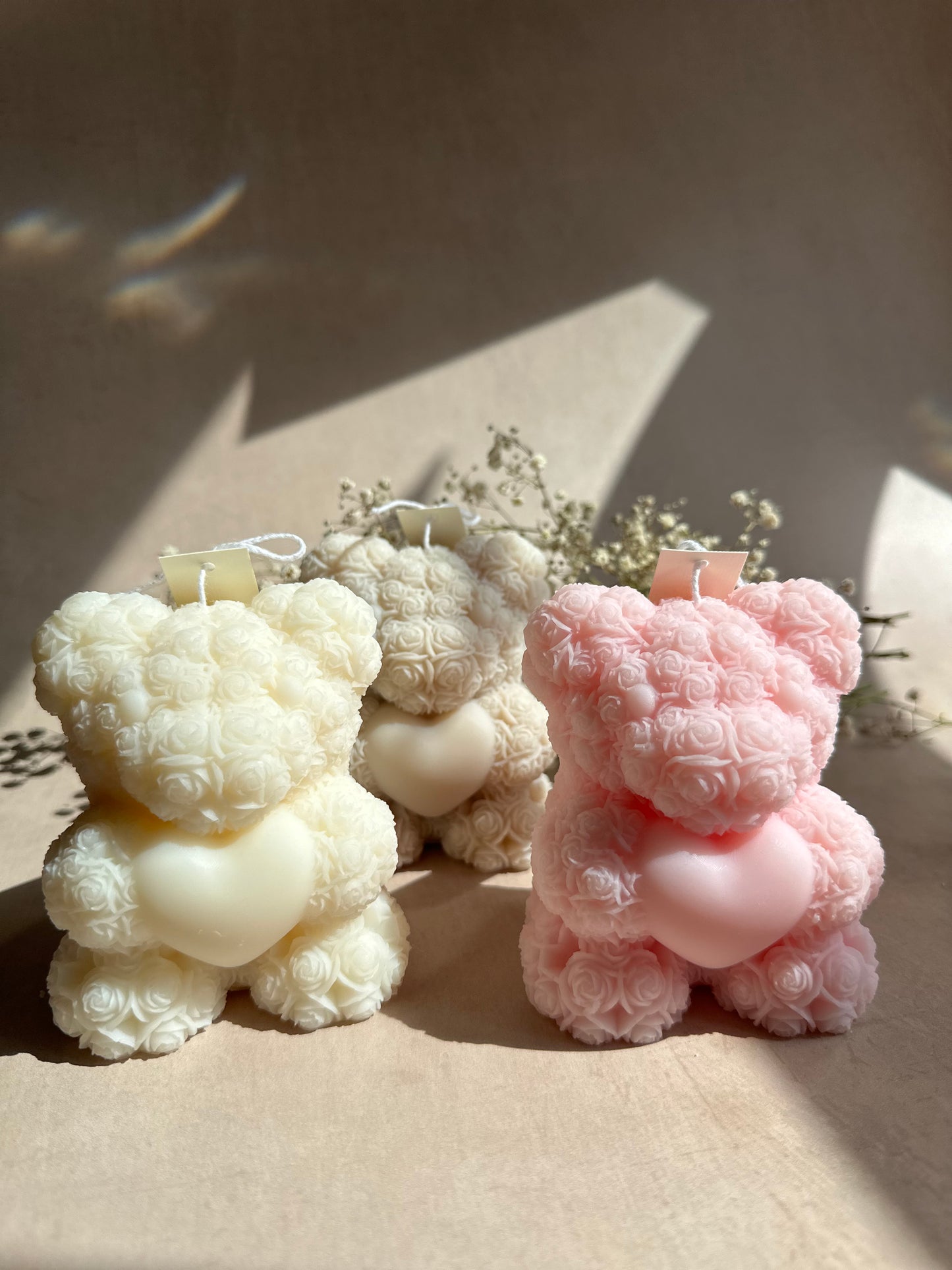 Bouquet of Roses Luxe Bear Candle