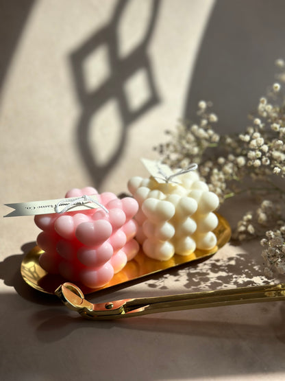 Elegant Heart Cube Candle