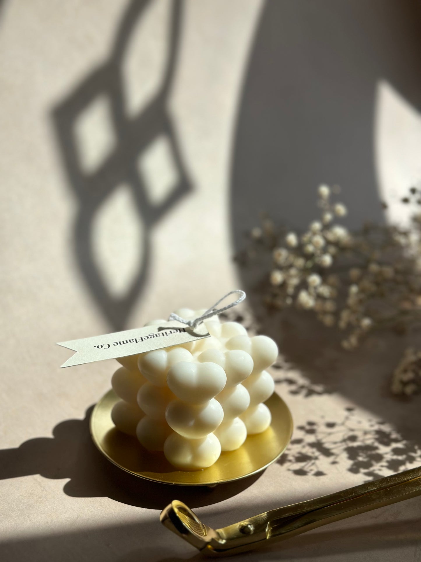 Elegant Heart Cube Candle